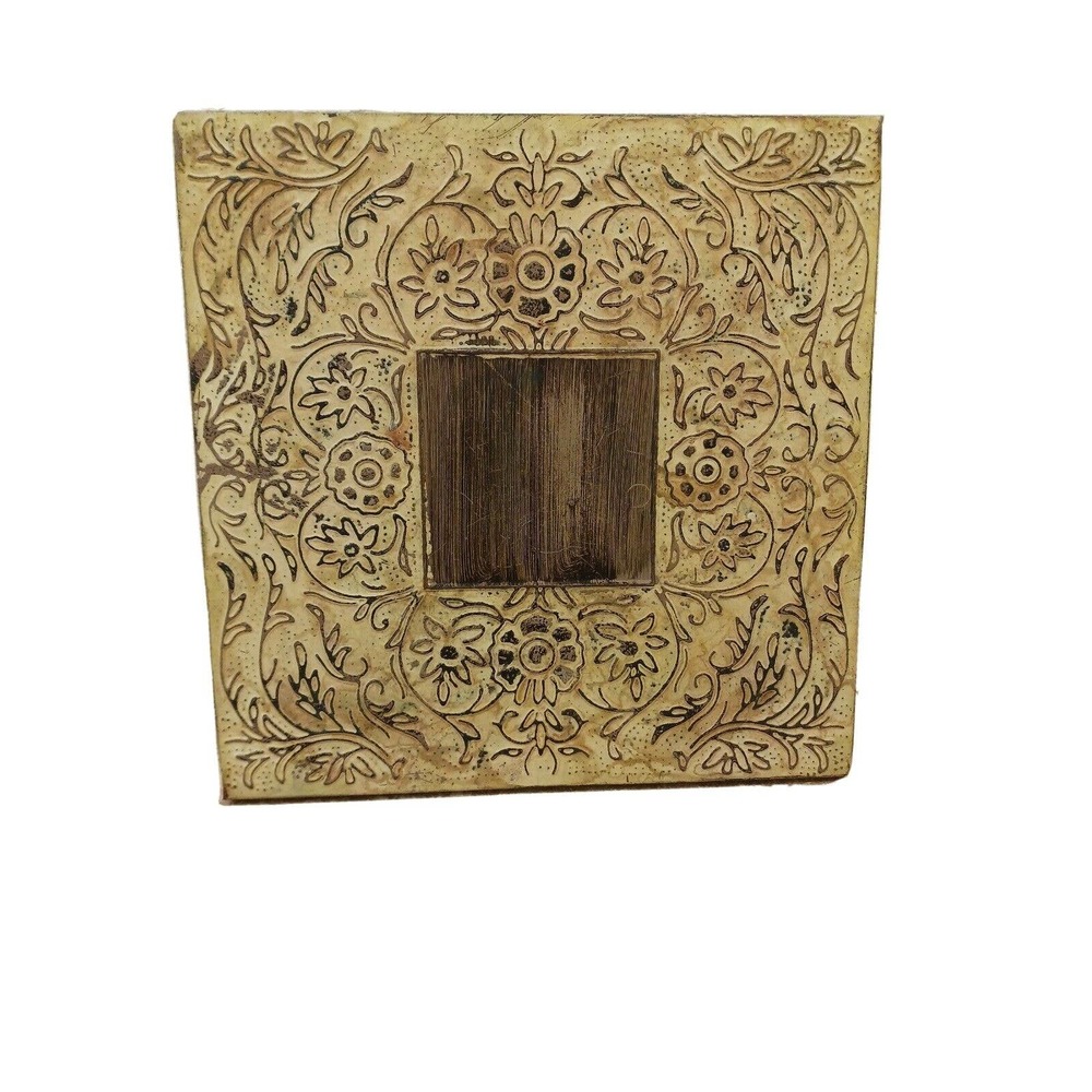 Wall Art Metal on Wood Natural + Modern Design 12 x 12